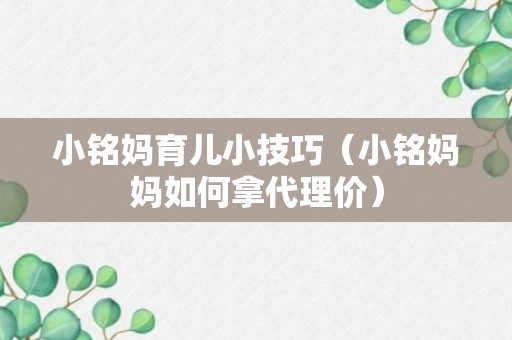 小铭妈育儿小技巧（小铭妈妈如何拿代理价）