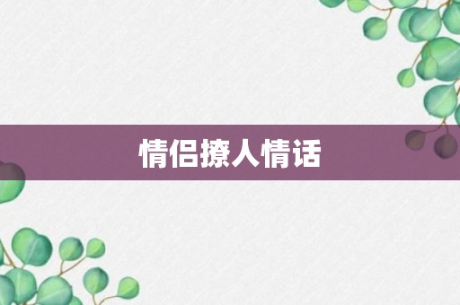 情侣撩人情话