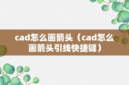 cad怎么画箭头（cad怎么画箭头引线快捷键）