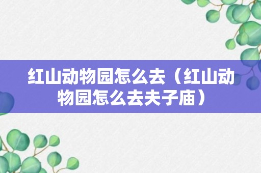 红山动物园怎么去（红山动物园怎么去夫子庙）