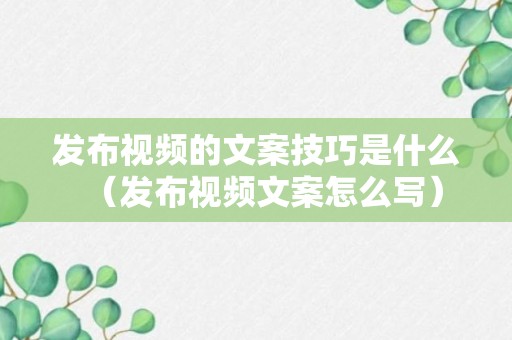 发布视频的文案技巧是什么（发布视频文案怎么写）