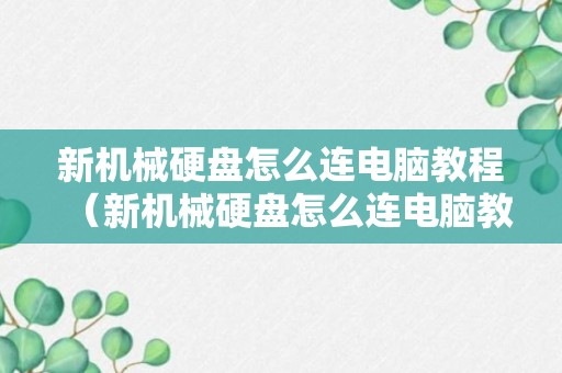 新机械硬盘怎么连电脑教程（新机械硬盘怎么连电脑教程）