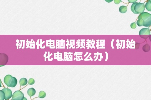 初始化电脑视频教程（初始化电脑怎么办）