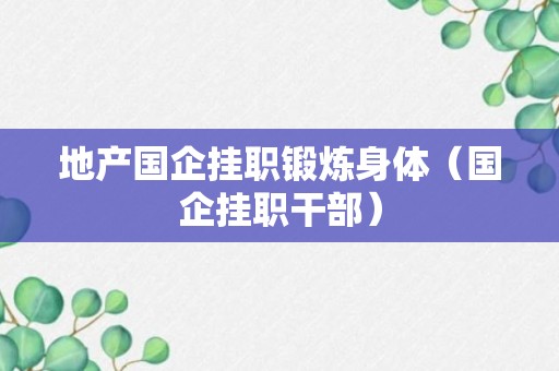 地产国企挂职锻炼身体（国企挂职干部）