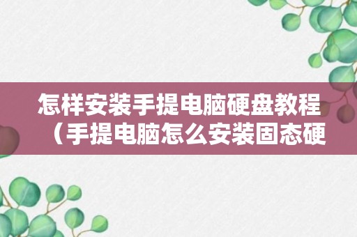 怎样安装手提电脑硬盘教程（手提电脑怎么安装固态硬盘）