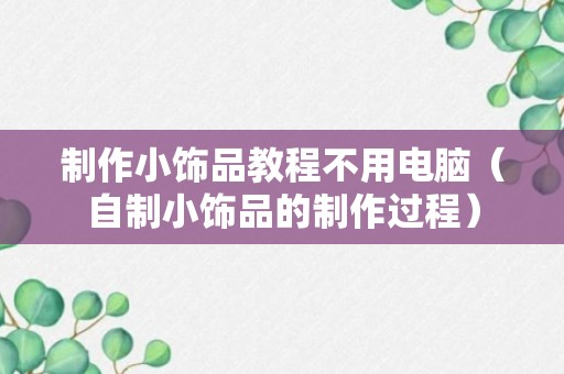 制作小饰品教程不用电脑（自制小饰品的制作过程）