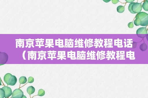 南京苹果电脑维修教程电话（南京苹果电脑维修教程电话是多少）