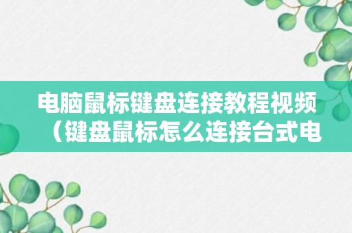 电脑鼠标键盘连接教程视频（键盘鼠标怎么连接台式电脑）