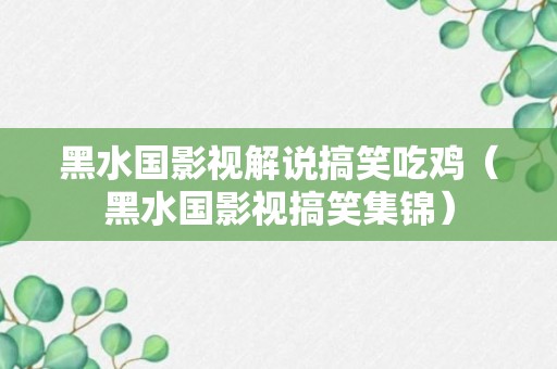 黑水国影视解说搞笑吃鸡（黑水国影视搞笑集锦）