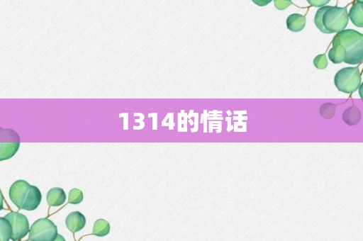 1314的情话