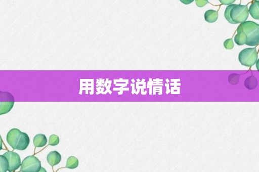 用数字说情话