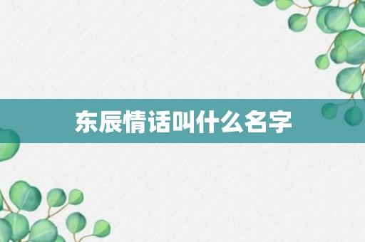 东辰情话叫什么名字