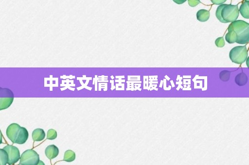 中英文情话最暖心短句