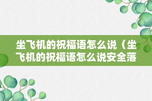 坐飞机的祝福语怎么说（坐飞机的祝福语怎么说安全落地）