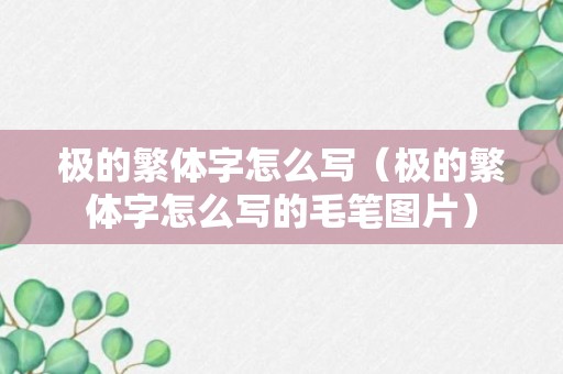 极的繁体字怎么写（极的繁体字怎么写的毛笔图片）