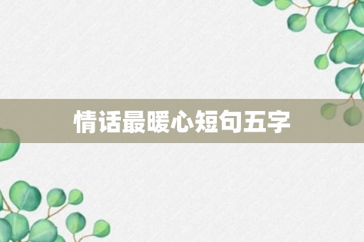 情话最暖心短句五字