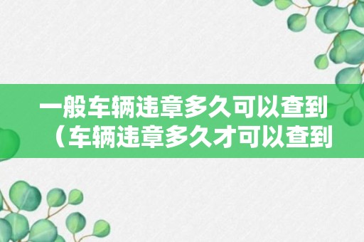 一般车辆违章多久可以查到（车辆违章多久才可以查到）