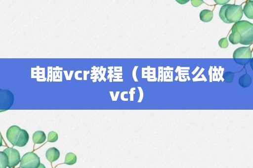 电脑vcr教程（电脑怎么做vcf）