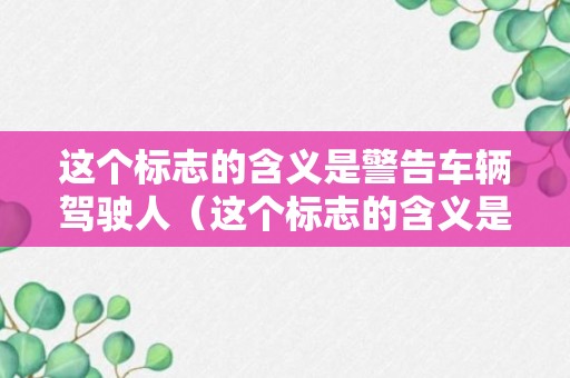 这个标志的含义是警告车辆驾驶人（这个标志的含义是警告车辆驾驶人前方是学校区域）