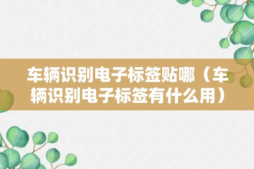 车辆识别电子标签贴哪（车辆识别电子标签有什么用）