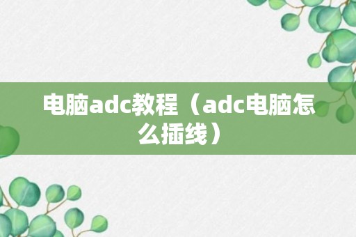 电脑adc教程（adc电脑怎么插线）