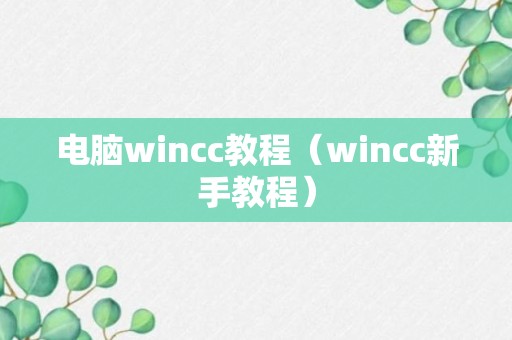 电脑wincc教程（wincc新手教程）