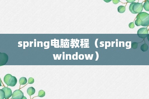 spring电脑教程（spring window）