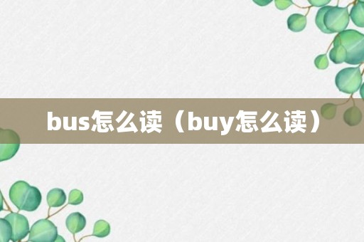 bus怎么读（buy怎么读）