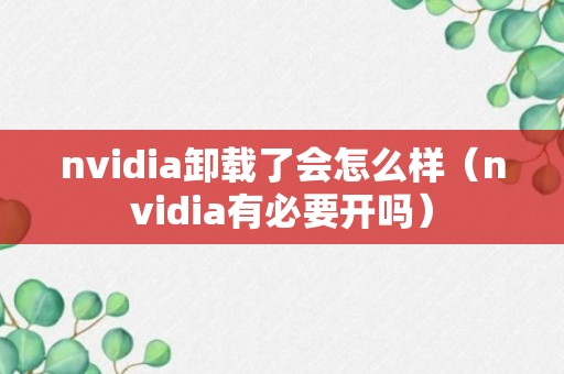 nvidia卸载了会怎么样（nvidia有必要开吗）