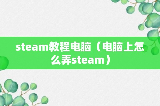 steam教程电脑（电脑上怎么弄steam）