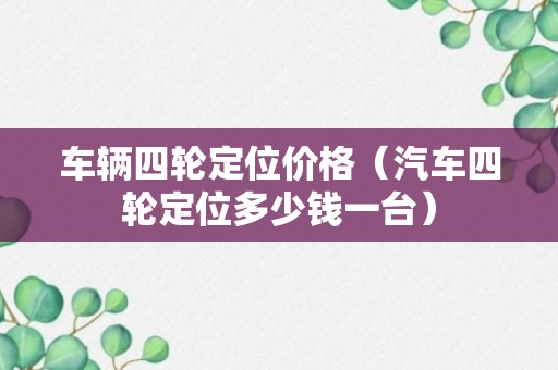 车辆四轮定位价格（汽车四轮定位多少钱一台）