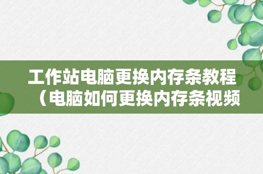 工作站电脑更换内存条教程（电脑如何更换内存条视频）