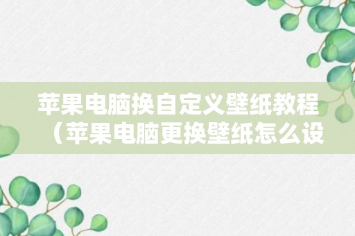 苹果电脑换自定义壁纸教程（苹果电脑更换壁纸怎么设置自己的照片）