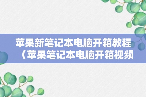 苹果新笔记本电脑开箱教程（苹果笔记本电脑开箱视频）