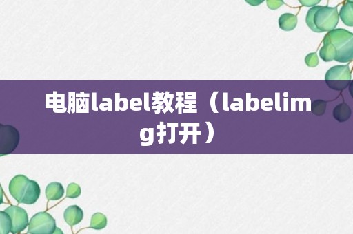 电脑label教程（labelimg打开）