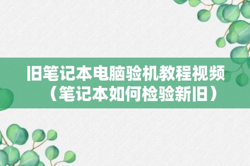 旧笔记本电脑验机教程视频（笔记本如何检验新旧）