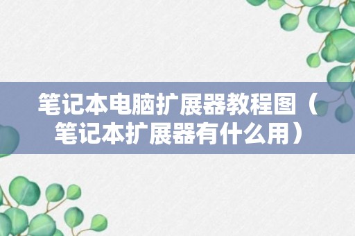 笔记本电脑扩展器教程图（笔记本扩展器有什么用）