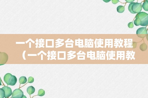 一个接口多台电脑使用教程（一个接口多台电脑使用教程图片）