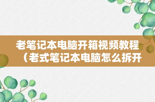 老笔记本电脑开箱视频教程（老式笔记本电脑怎么拆开）