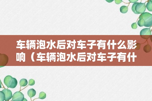 车辆泡水后对车子有什么影响（车辆泡水后对车子有什么影响嘛）