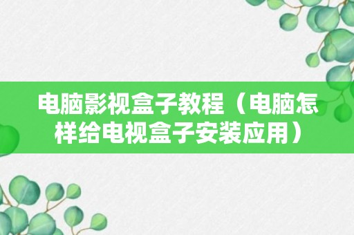 电脑影视盒子教程（电脑怎样给电视盒子安装应用）