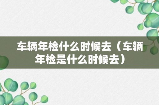 车辆年检什么时候去（车辆年检是什么时候去）