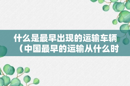 什么是最早出现的运输车辆（中国最早的运输从什么时候开始）