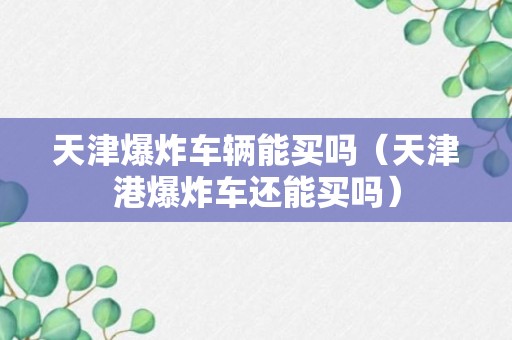 天津爆炸车辆能买吗（天津港爆炸车还能买吗）