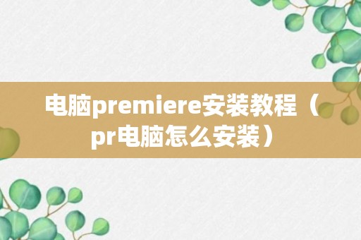 电脑premiere安装教程（pr电脑怎么安装）