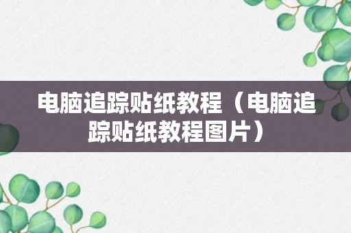 电脑追踪贴纸教程（电脑追踪贴纸教程图片）