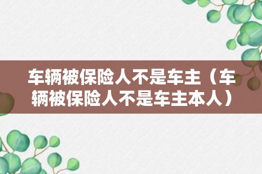 车辆被保险人不是车主（车辆被保险人不是车主本人）