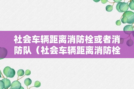 社会车辆距离消防栓或者消防队（社会车辆距离消防栓或者消防队50米以内的路段不能停车）