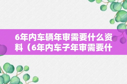 6年内车辆年审需要什么资料（6年内车子年审需要什么材料）