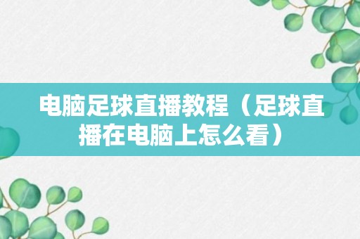 电脑足球直播教程（足球直播在电脑上怎么看）